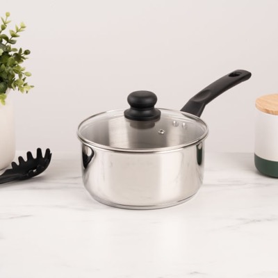Essentials Stainless Steel Saucepan 16cm — £8
